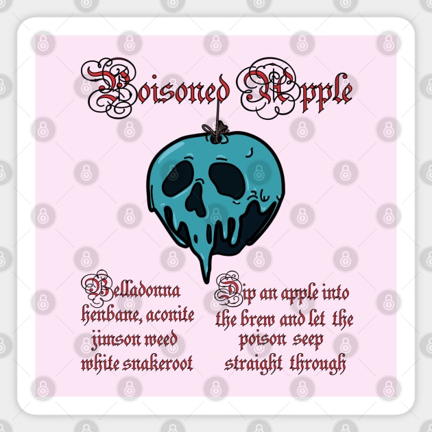 Poisoned apple recipe Sticker by Brunaesmanhott0